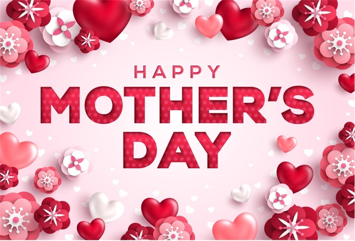 AOFOTO 5x3ft Happy Mother's Day Backdrop - Sweet Abstract Floral Photography Background for New Moms, Ladies & Grandmas - Artistic Portrait Party Decor, Photo Studio Props, Wallpaper - Perfect for Mother's Day Celebrations, Baby Showers & Family Portraits