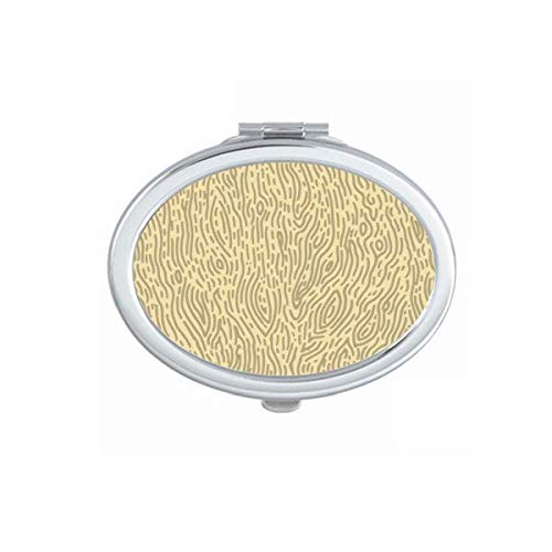 DIYthinker Yellow Patterns Bark Fingerprint Mirror - Portable Foldable Double-Sided Makeup Mirror for Travel, Home, and Vanity Use