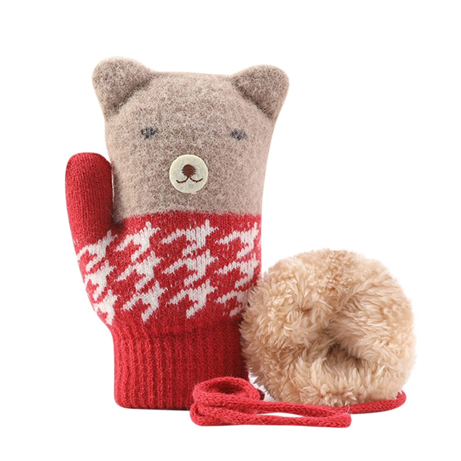 Warm Windproof Plush Mittens for Kids - Soft Thickened Winter Gloves for Toddlers & Children - Perfect for Snow Play, Outdoor Activities & Cold Weather Protection