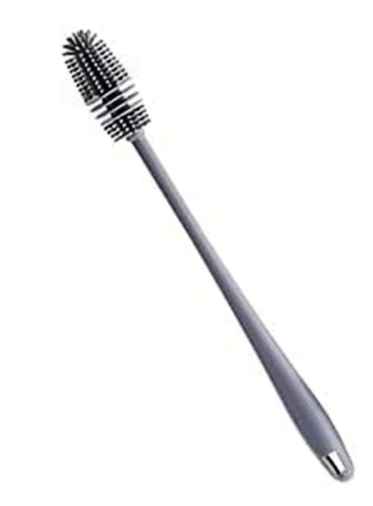 Silicone Bottle Cleaning Brush with Long Handle - Perfect for Water Bottles, Containers, Vases & Glassware - Durable Kitchen Cleaning Tool (Pack of 1) - Ideal for Home, Office, Camping & Travel Use