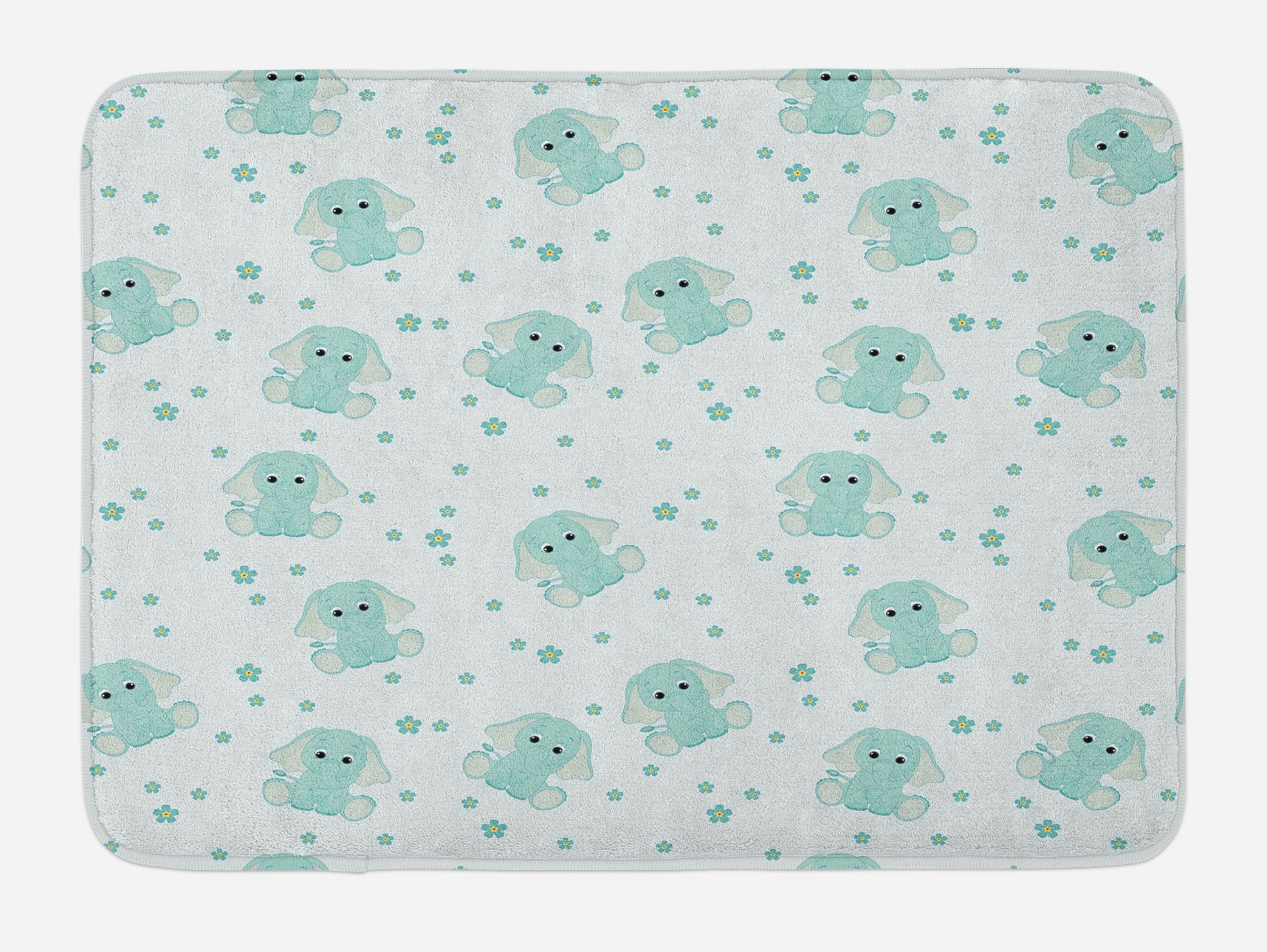 Ambesonne Plush Non-Slip Bath Mat - Cute Animal Cartoon Design with Spring Meadow Daisies, 30