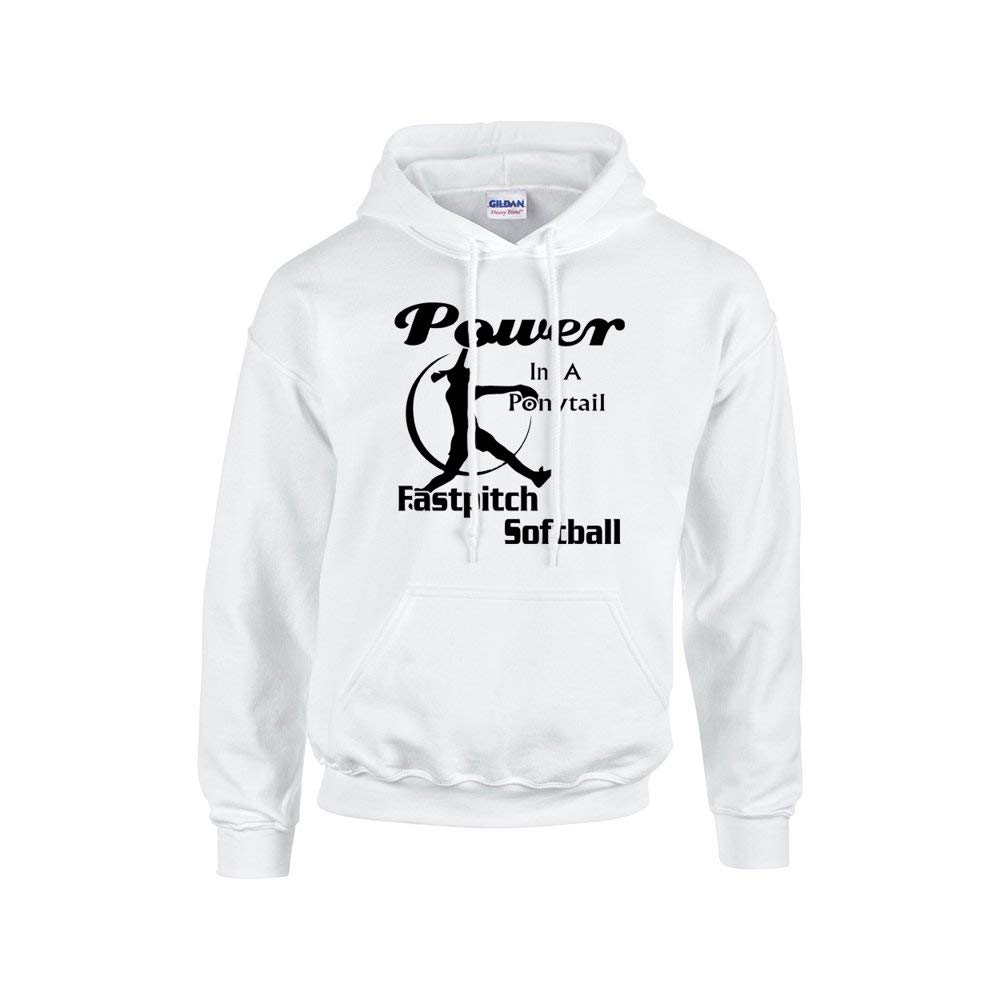 Power in A Ponytail Softball Hooded Sweatshirt - Comfortable & Stylish Women's Pullover for Training, Games & Casual Wear