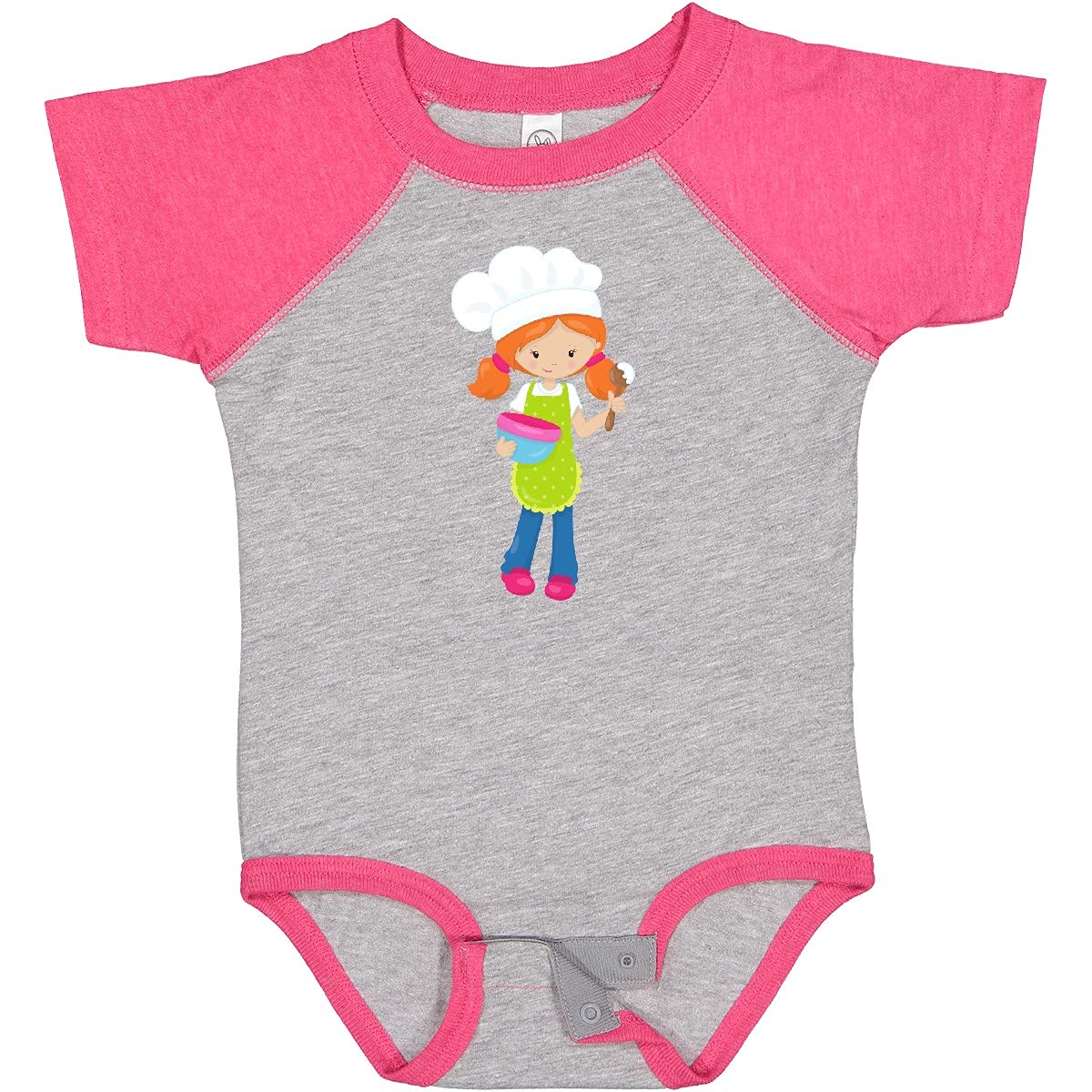 Inktastic Cute Orange Hair Baby Baker Bodysuit - Adorable Baking-Themed Outfit for Infants & Toddlers - Perfect for Baking Classes, Birthday Parties & Family Photos