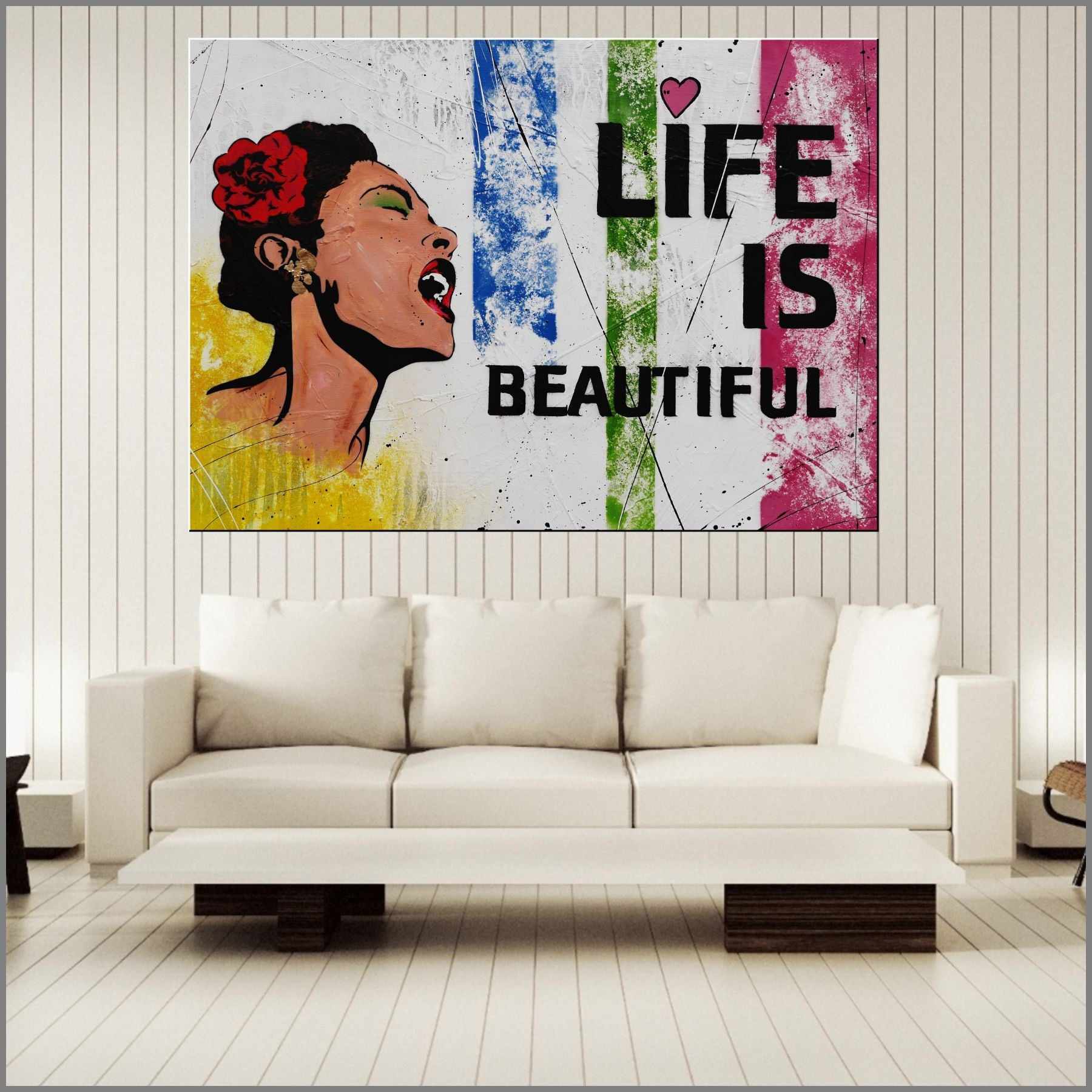 Billie Holiday Textured Urban Pop Art Painting - 140cm x 100cm Modern Wall Decor for Living Room, Bedroom & Office | Life is Beautiful Collection