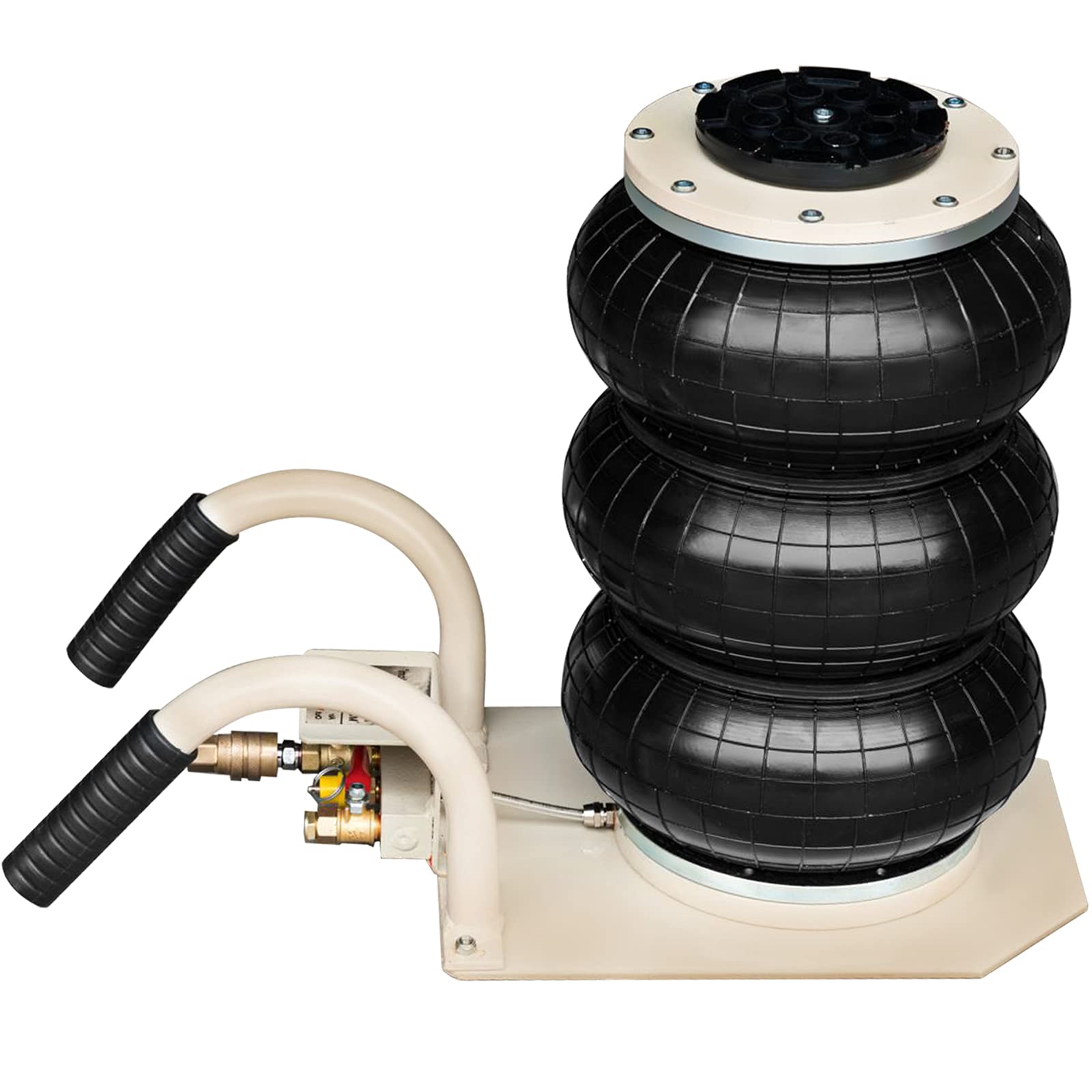 CXRCY 3 Ton Air Jack - 6600LBS Capacity Pneumatic Airbag Jack with Short Handle, Fast Lifting up to 16 Inches for Cars, Trucks, SUVs & Off-Road Vehicles - Ideal for Emergency Roadside Repairs & Tire Changes (White Triple Bag Air Jack)