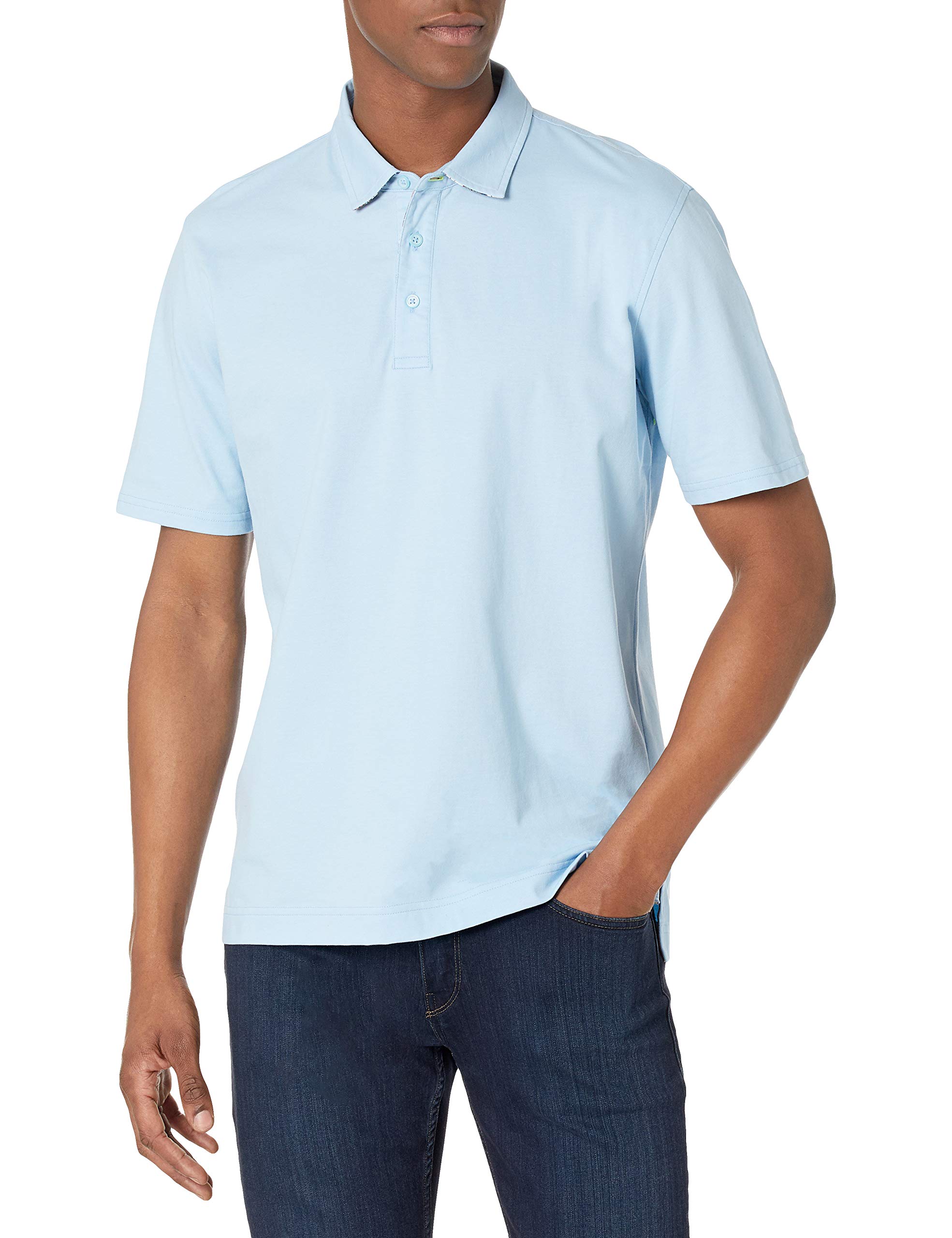 Robert Graham Men's Short Sleeve Knit Polo Shirt - Casual Summer Blazewood Design for Golf, Business Casual & Weekend Wear