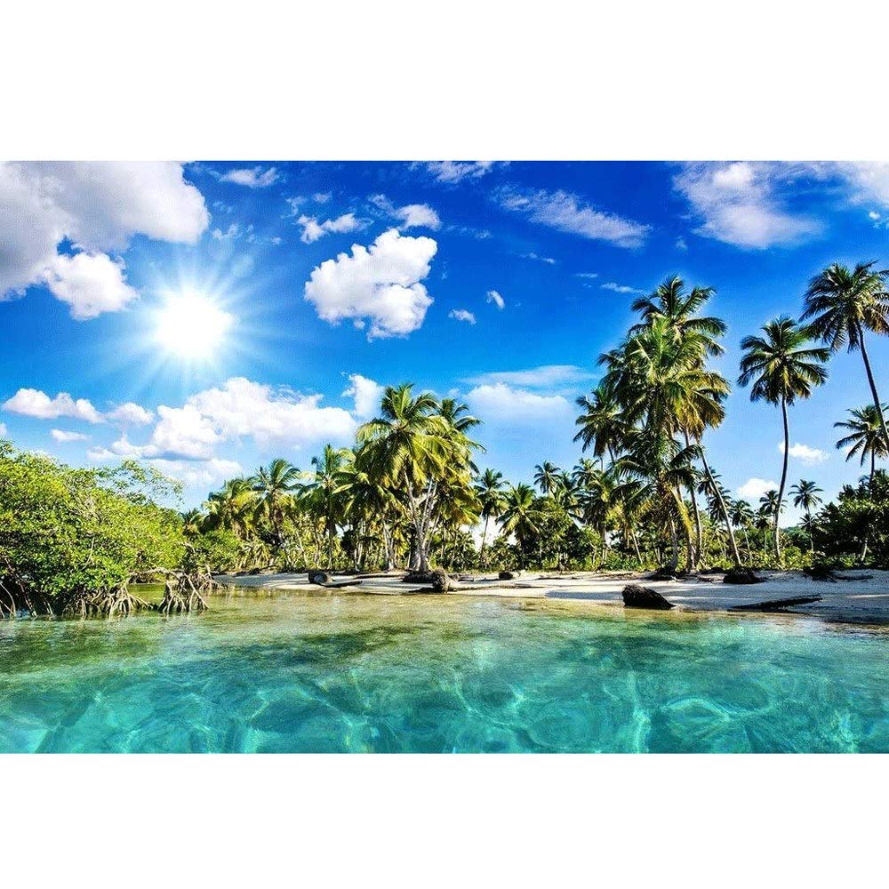 Premium 500-3000 Piece Tropical Beach Jigsaw Puzzle for Adults - Ocean Palm Tree Scenery, Challenging Large Floor Puzzle, Birthday Gift & Home Decor - Perfect for Relaxation, Family Game Night & Stress Relief