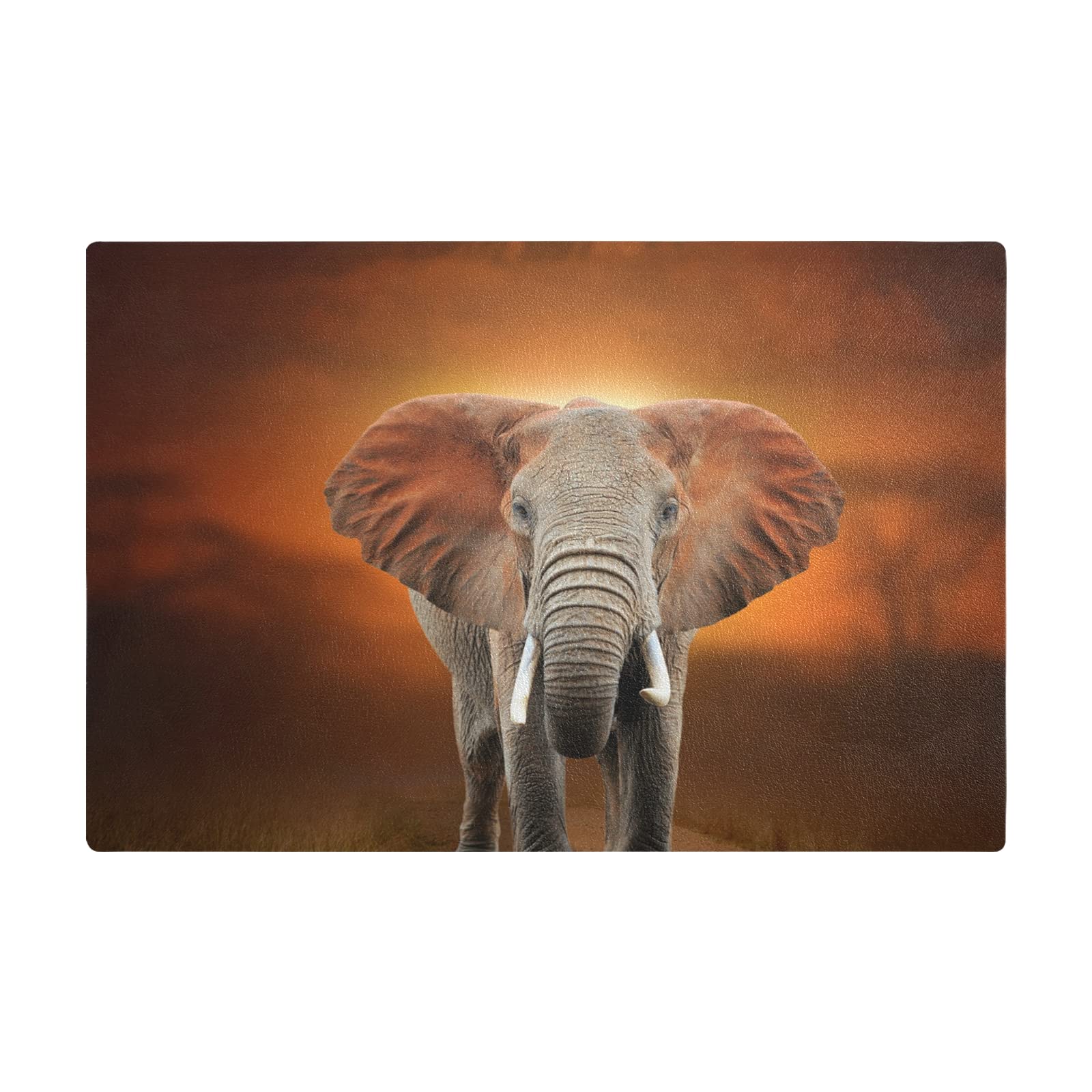 Elephant Savanna Dish Drying Mat - Reversible, Absorbent Kitchen Counter Mat (17.7