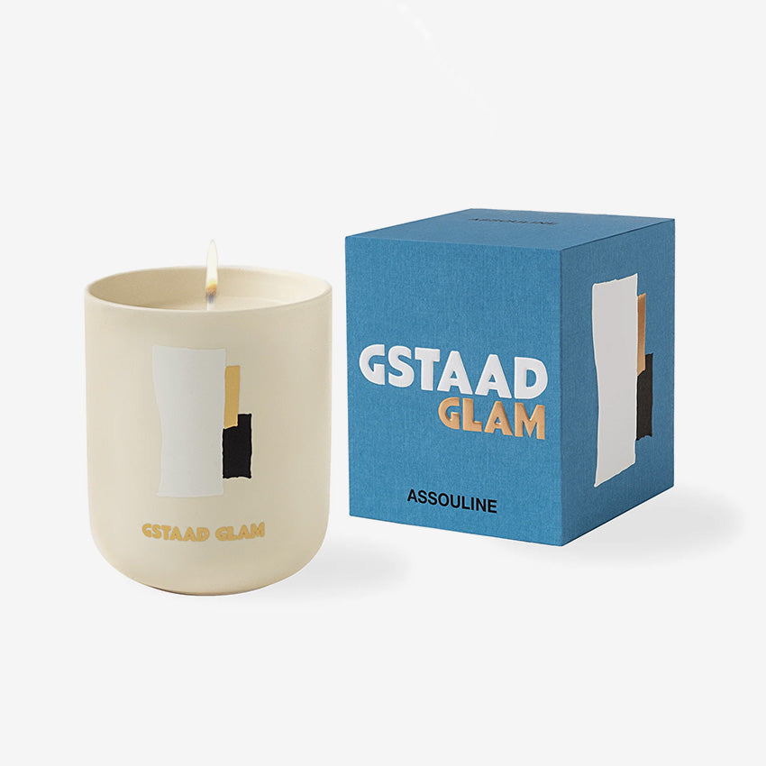 Assouline Gstaad Glam Scented Candle - Luxury Home Fragrance for Relaxation & Spa Nights | Premium Soy Wax Candle for Bedroom, Bathroom & Gift Giving