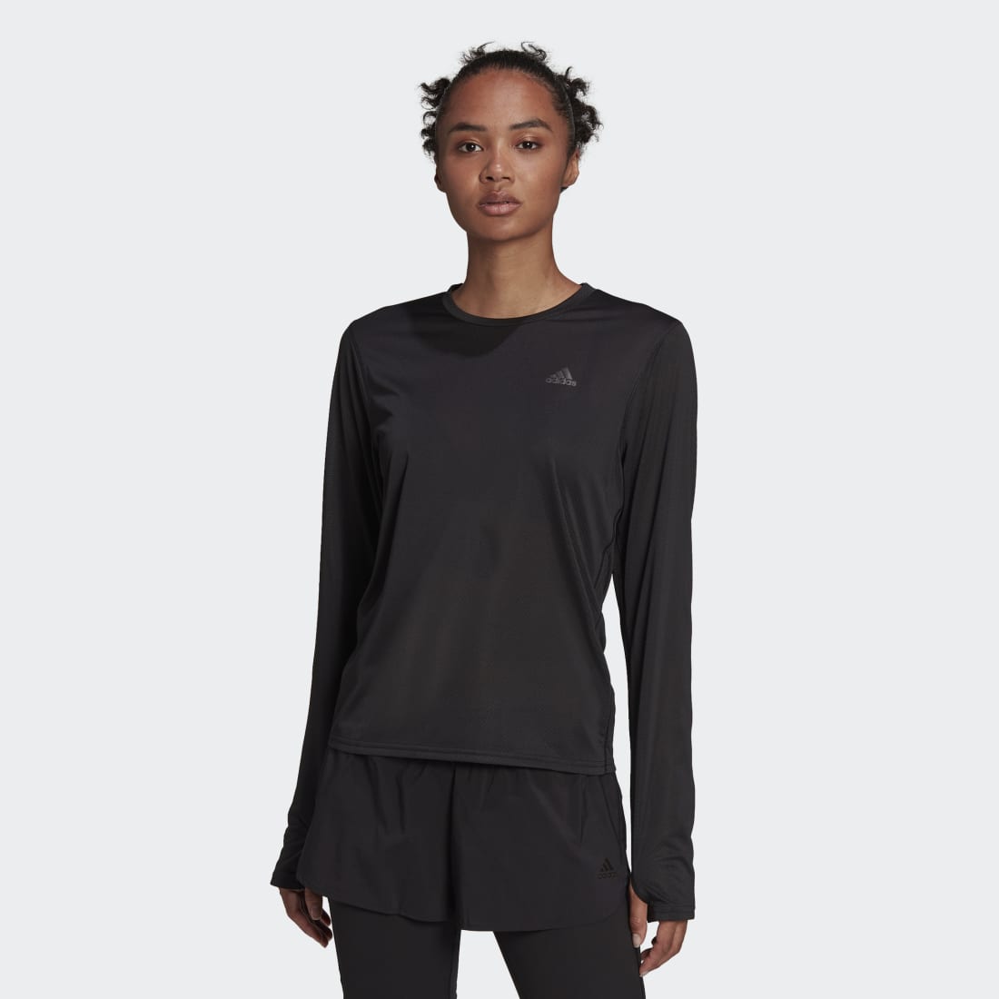 adidas Run Icons Women's Running Long Sleeve Top - Lightweight Moisture-Wicking Workout Shirt for Jogging, Gym & Outdoor Activities