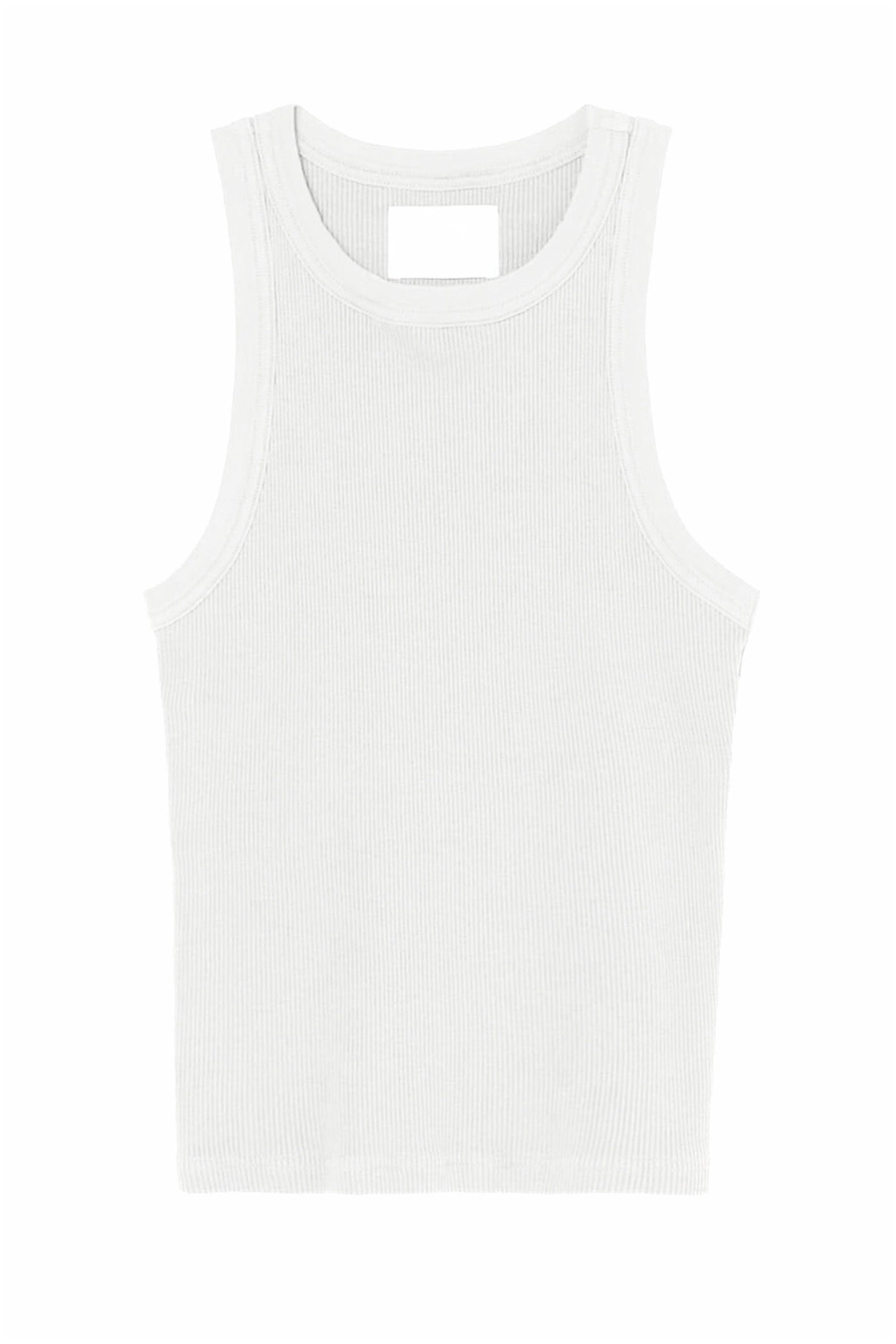 Citizens of Humanity Isabel Tank Top - Women's White Ribbed Stretch Cotton Blouse for Casual Wear & Summer Outfits