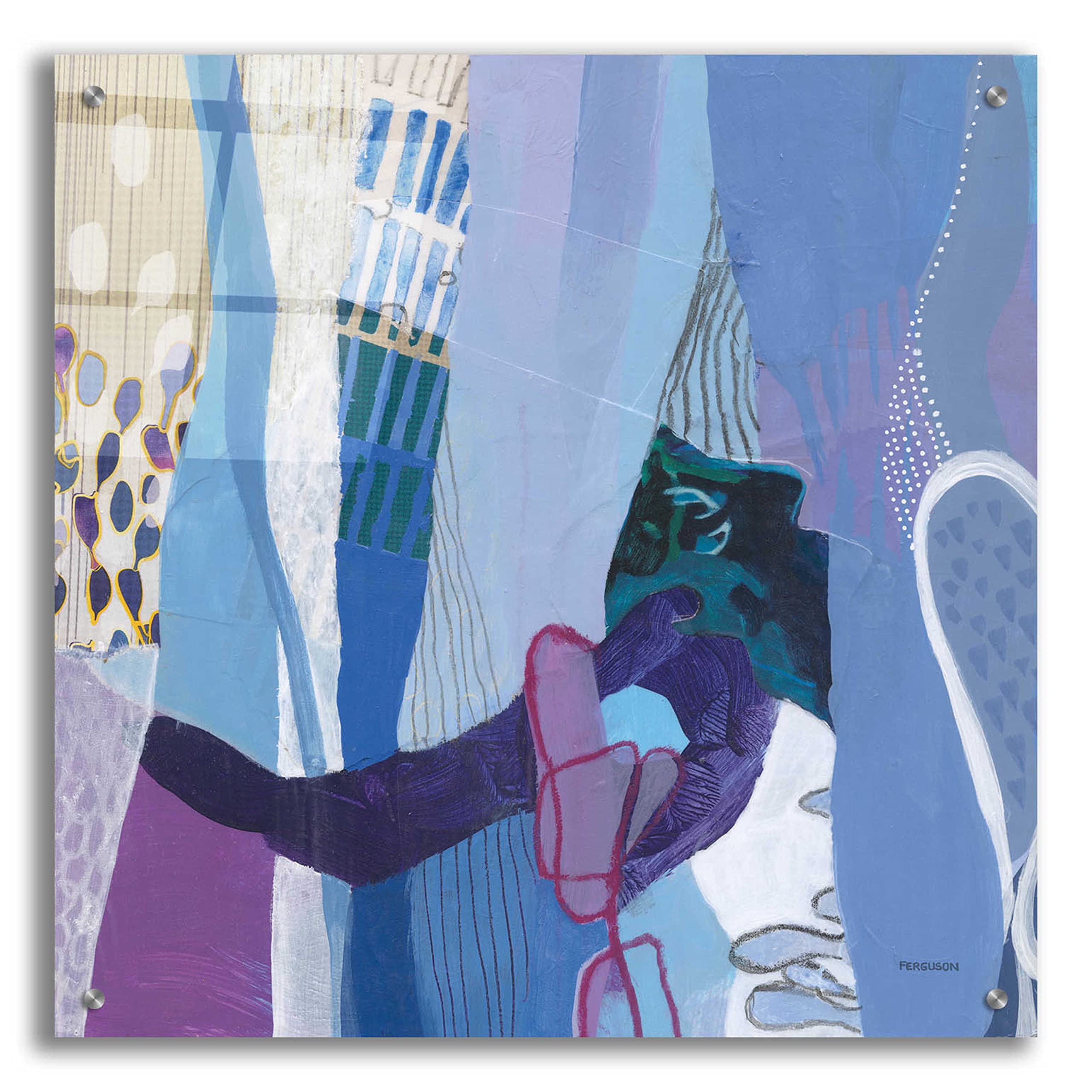 Epic Art 'Periwinkle' by Kathy Ferguson - 24x24 Inch Acrylic Glass Wall Painting - Modern Home Decor for Living Room, Bedroom & Office
