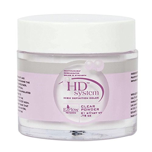 EZ Flow High Definition Clear Powder False Nails - 0.75 Ounce | Acrylic Nail Extension Kit for Salon & DIY Manicure at Home | Perfect for Special Occasions, Weddings & Everyday Wear
