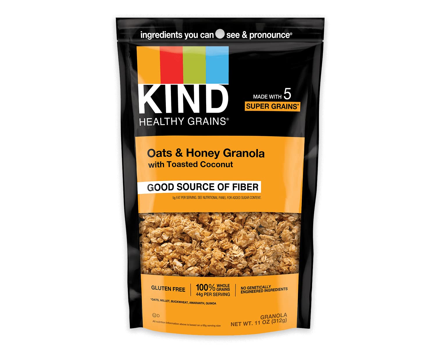 Kind Granola Clusters with Oats and Honey - 11oz | Crunchy Breakfast Cereal & Healthy Snack for On-the-Go, Office, or Hiking