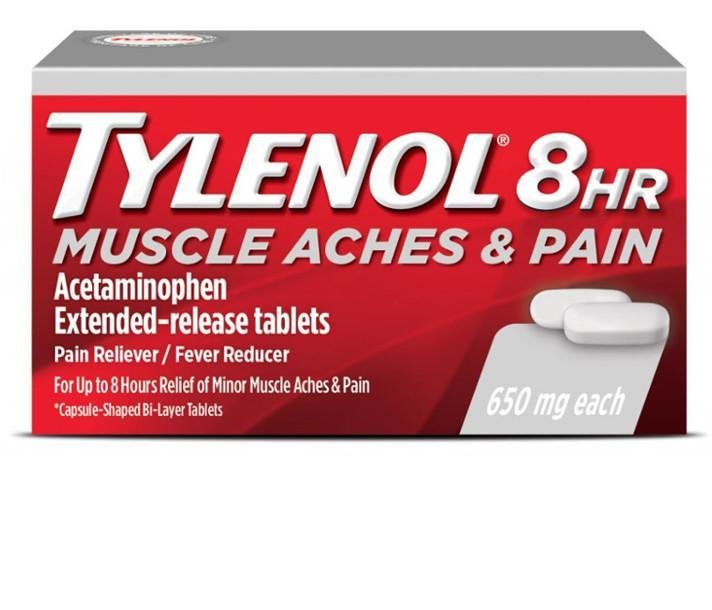 Tylenol 8HR Muscle Aches & Pain Relief Caplets - Fast Acting Pain Reliever for Back Pain, Joint Pain & Muscle Soreness - Perfect for Post-Workout Recovery & Arthritis Discomfort