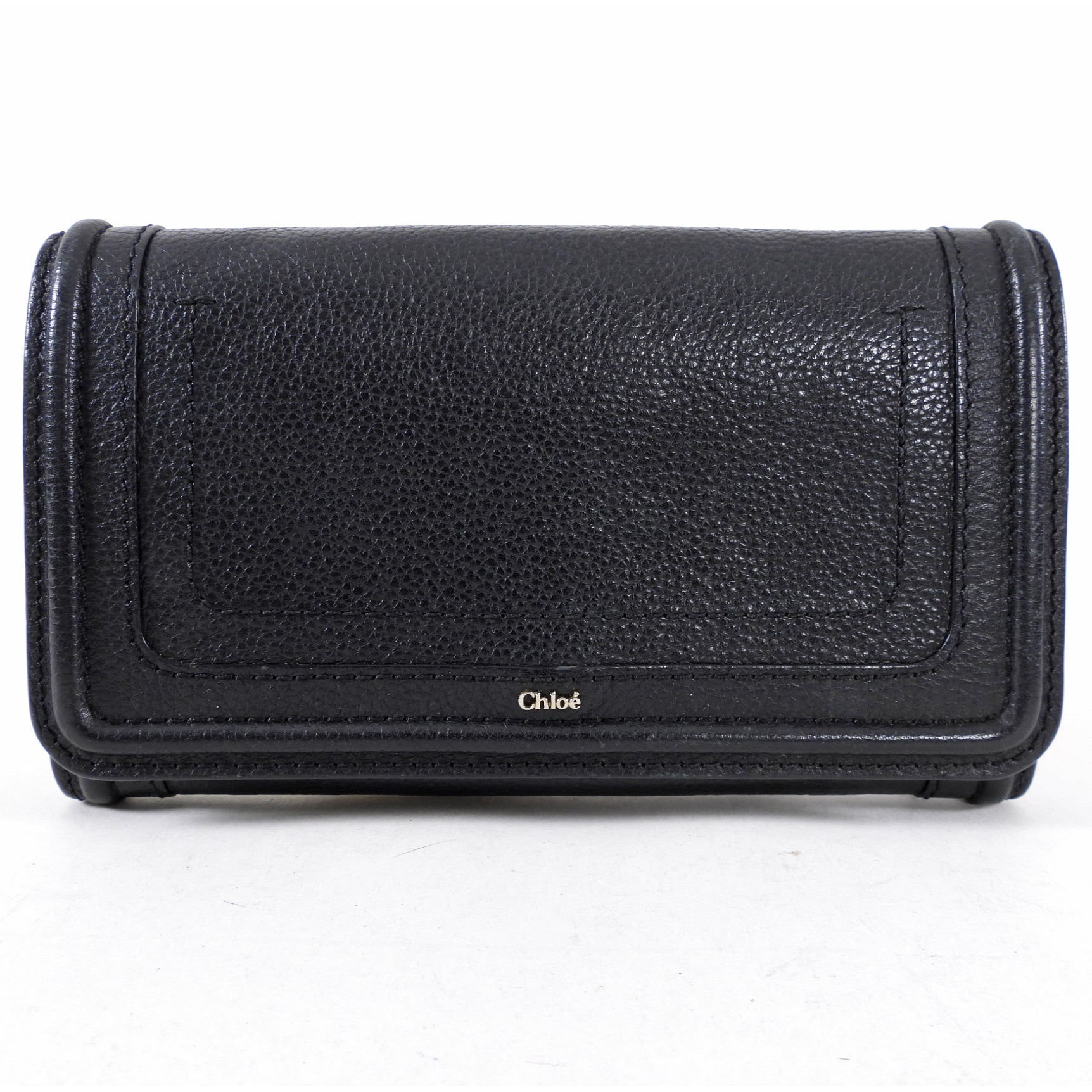 Chloe Paraty Black Leather Continental Wallet for Women - Luxury Designer Wallet for Everyday Use & Travel