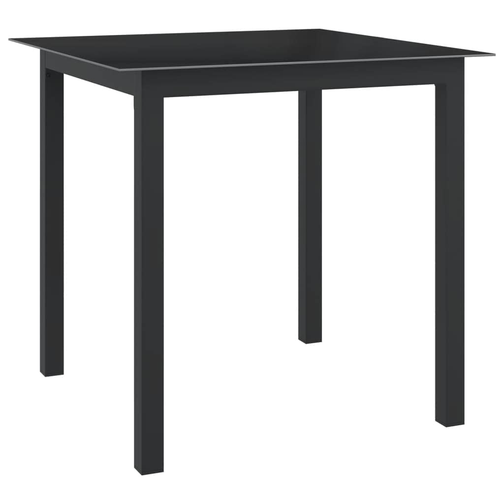 vidaXL Patio Table with Glass Top - Modern Aluminum Outdoor Dining Table for Garden, Porch, Deck, Lawn, Backyard & Balcony | Perfect for BBQs, Parties & Relaxing Outdoors