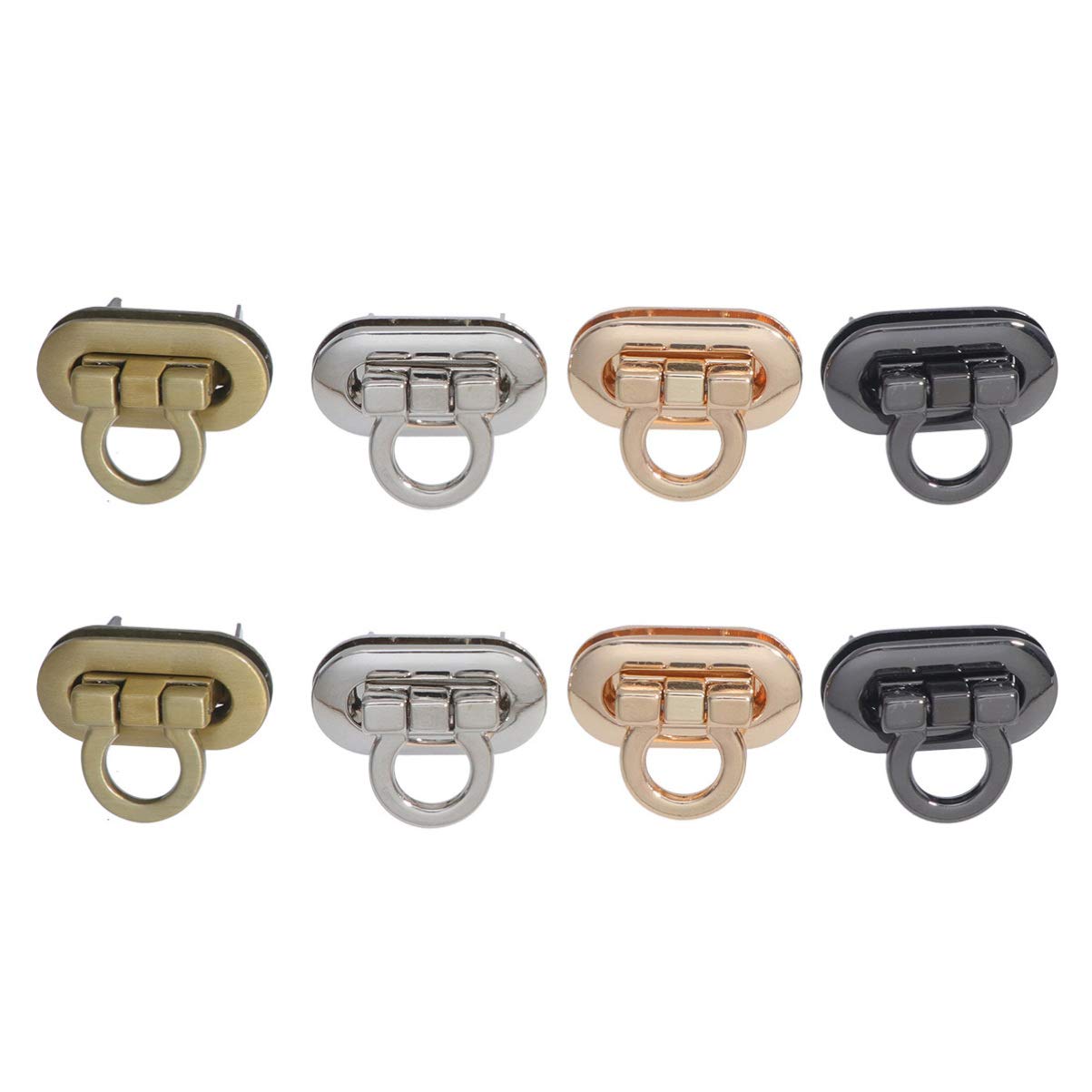 FOMIYES 8PCS Metal Mortise Locks - Secure Twist Turn Locks for Bags, Suitcases, Handbags & DIY Crafts - Durable Clasp Closure for Travel & Fashion Accessories (Perfect for Luggage, Purses & Creative Projects)