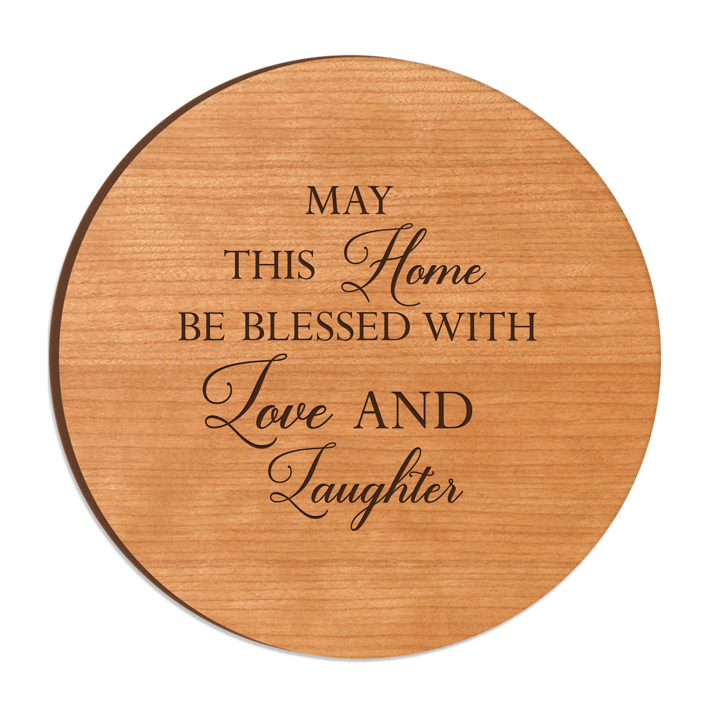 LifeSong Milestones 12 Inch Wood Lazy Susan Turntable - Engraved Decorative Serving Tray for Dining Table, Kitchen & Home Decor | Perfect for Family Gatherings, Dinner Parties & Everyday Use