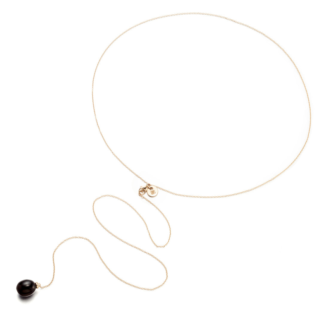 Elegant Black Jade & Diamond Lariat Necklace for Women | Luxury Statement Jewelry | Perfect for Evening Gala, Wedding & Special Occasions
