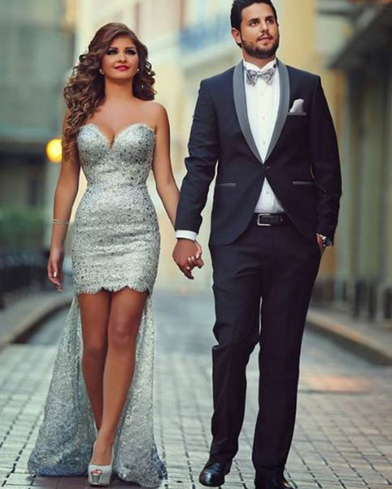 Classyby Shawl Lapel Slim Fit Black Men's Prom Tuxedo Suit 2-Piece Set (Jacket & Pants) CB301 - Perfect for Prom, Weddings & Formal Events