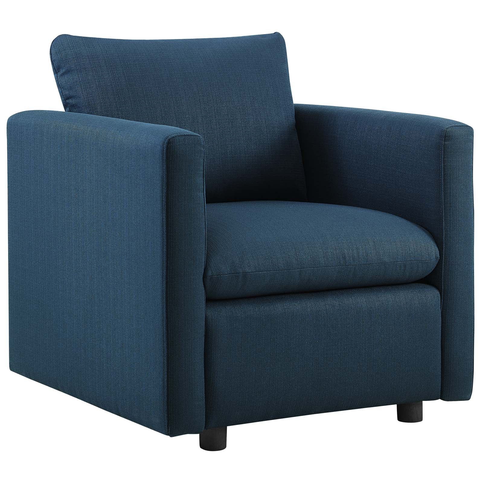 Comfortable Upholstered Fabric Armchair for Living Room - Modern Lounge Chair with Soft Cushions for Home, Office or Reading Nook