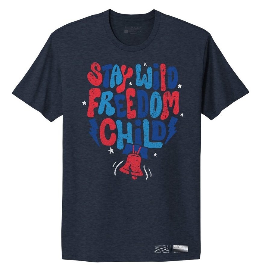 Women's Freedom Child Boyfriend Fit T-Shirt in Midnight Navy - Comfortable Casual Tee for Everyday Wear, Lounge & Outings
