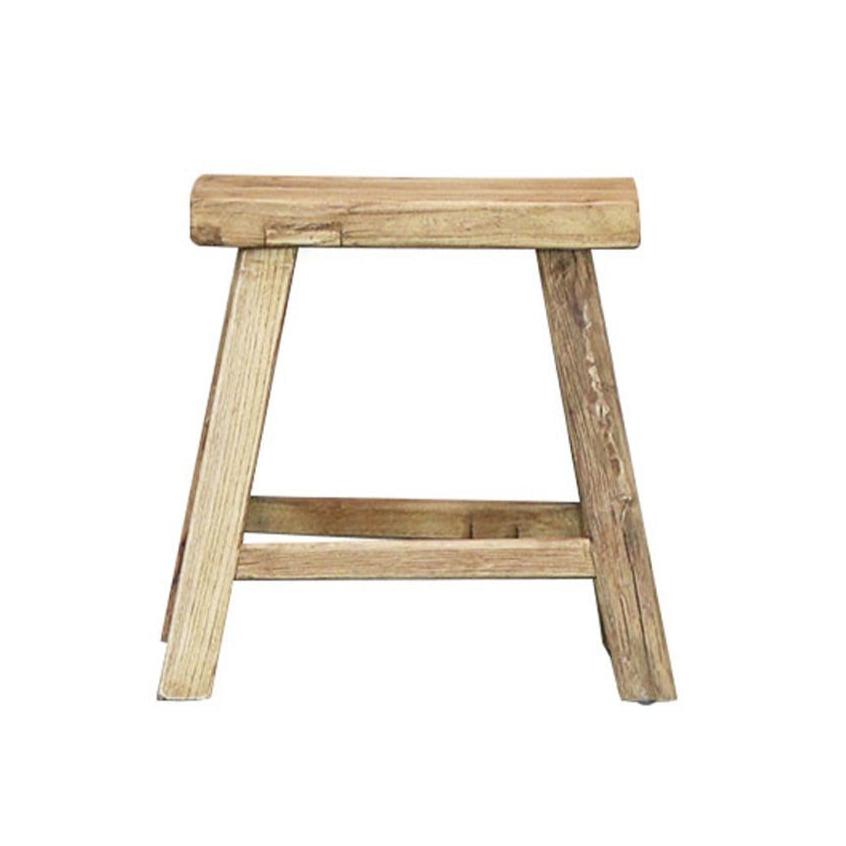 Pavia Natural Wood Side Table & Stool - Modern Straight Design for Living Room, Bedroom, or Entryway Decor