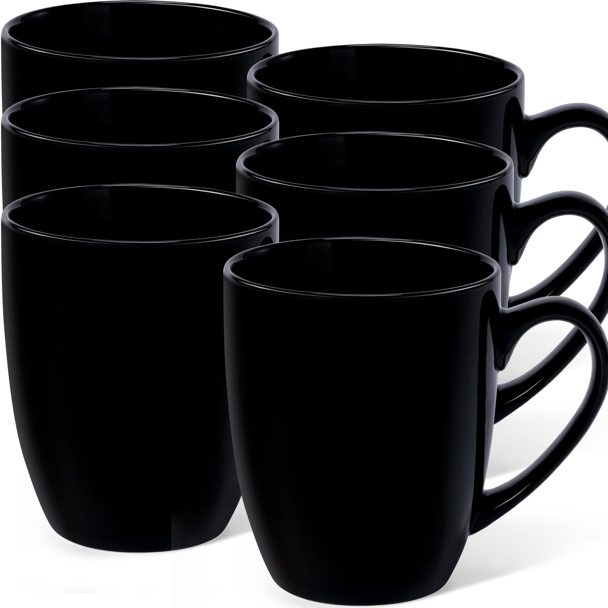 Urbanstrive 16 oz Large Coffee Mugs Set of 6 - Ceramic Coffee Cups for Tea & Hot Drinks - Perfect Gift for Women, Men, Housewarming & Office - White & Black Options - Ideal for Home, Office & Daily Use