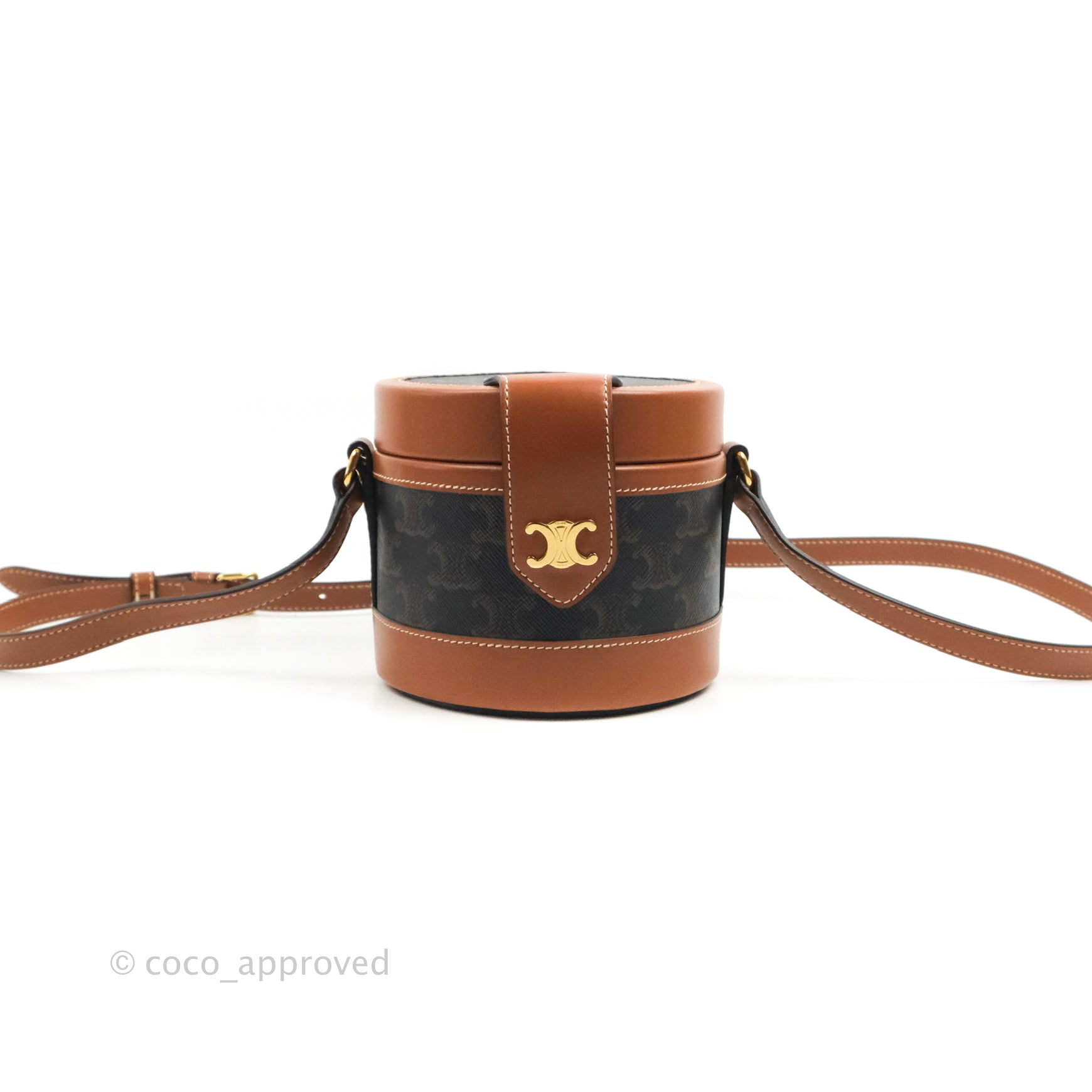 Celine Small Tambour Triomphe Canvas Shoulder Bag - Luxury Designer Handbag for Women | Perfect for Work, Travel & Everyday Use