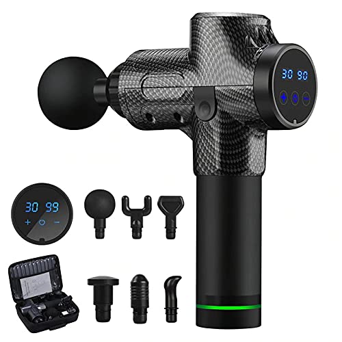 MARKX 30-Speed Deep Tissue Massage Gun - Percussion Therapy for Pain Relief, Muscle Recovery & Relaxation - Professional Body Massager for Neck, Back & Legs - Carbon Black (Perfect for Post-Workout, Athletes & Home Use)