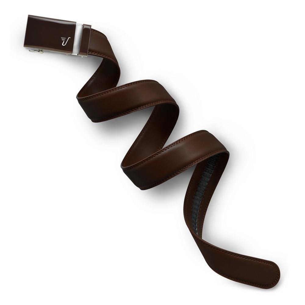 Mission Belt - Genuine Leather Ratchet Belt for Men - Adjustable No-Hole Design - Chocolate Brown - Perfect for Casual, Business & Outdoor Wear