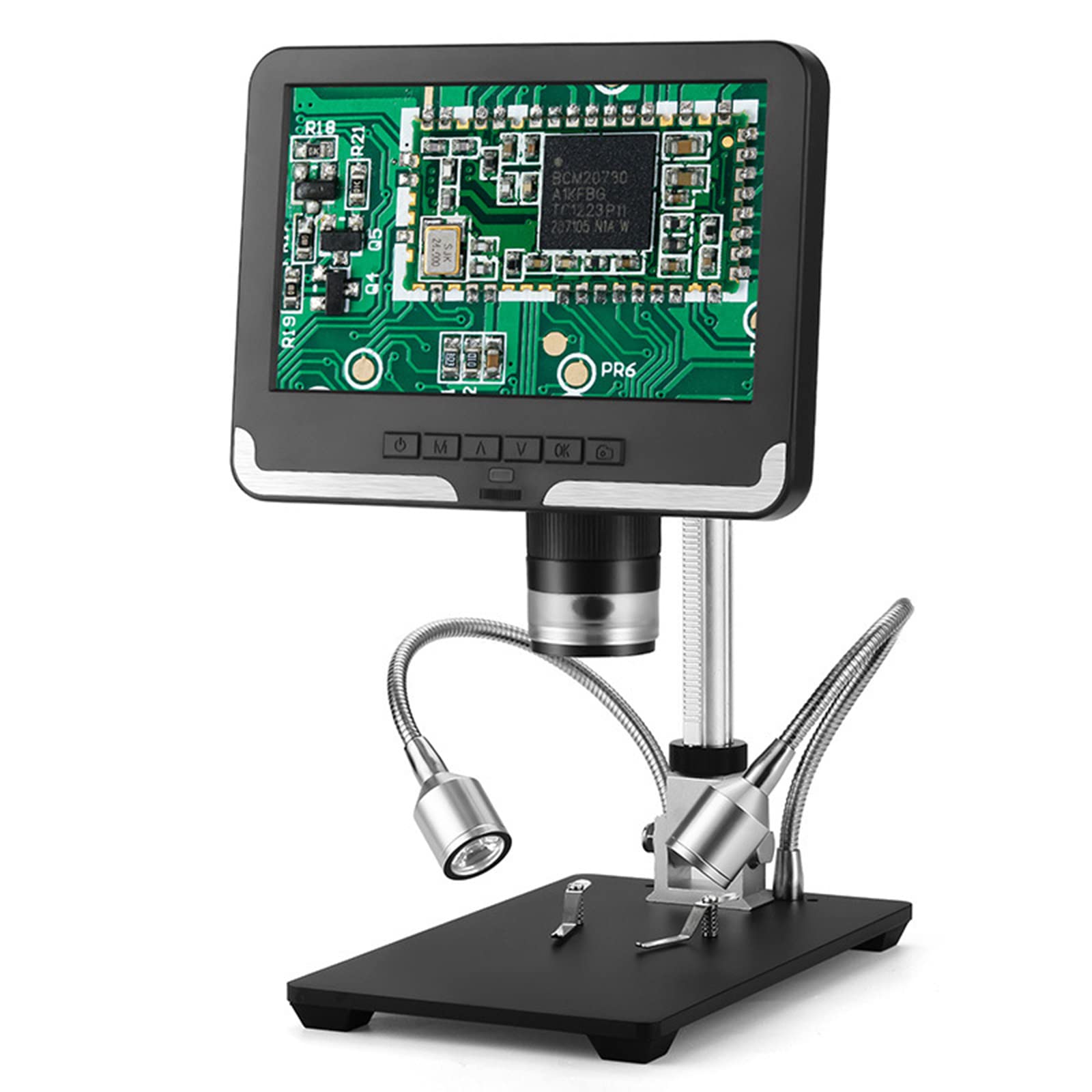 HBOY Adjustable LCD Digital Microscope 200X Magnification - 1080P HD Soldering Microscope for Phone, Watch, SMD/SMT Repair - Black & White Display (Ideal for Electronics Repair, Jewelry Inspection & Hobbyist Use)