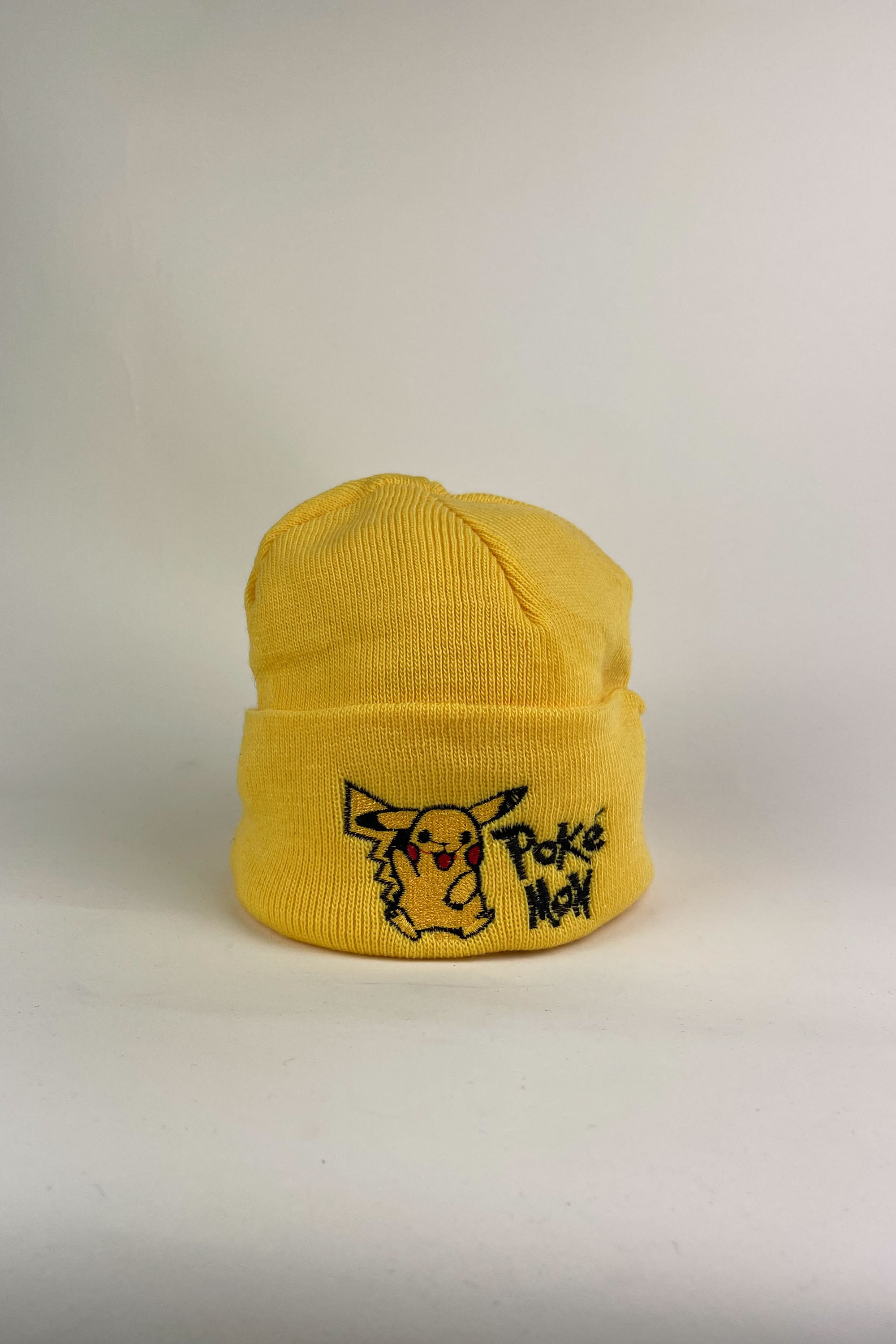 Vintage Deadstock Pokémon Beanie Hat - Yellow Pikachu Character Design - Perfect for Cosplay, Anime Conventions & Retro Gaming Fans