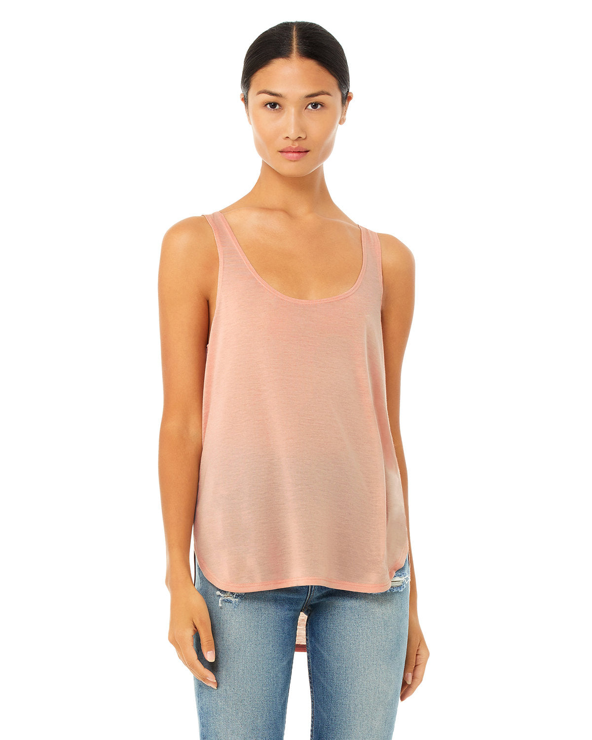 Bella + Canvas B8802 Women's Flowy Side Slit Tank Top - Soft & Lightweight for Yoga, Gym & Summer Outfits