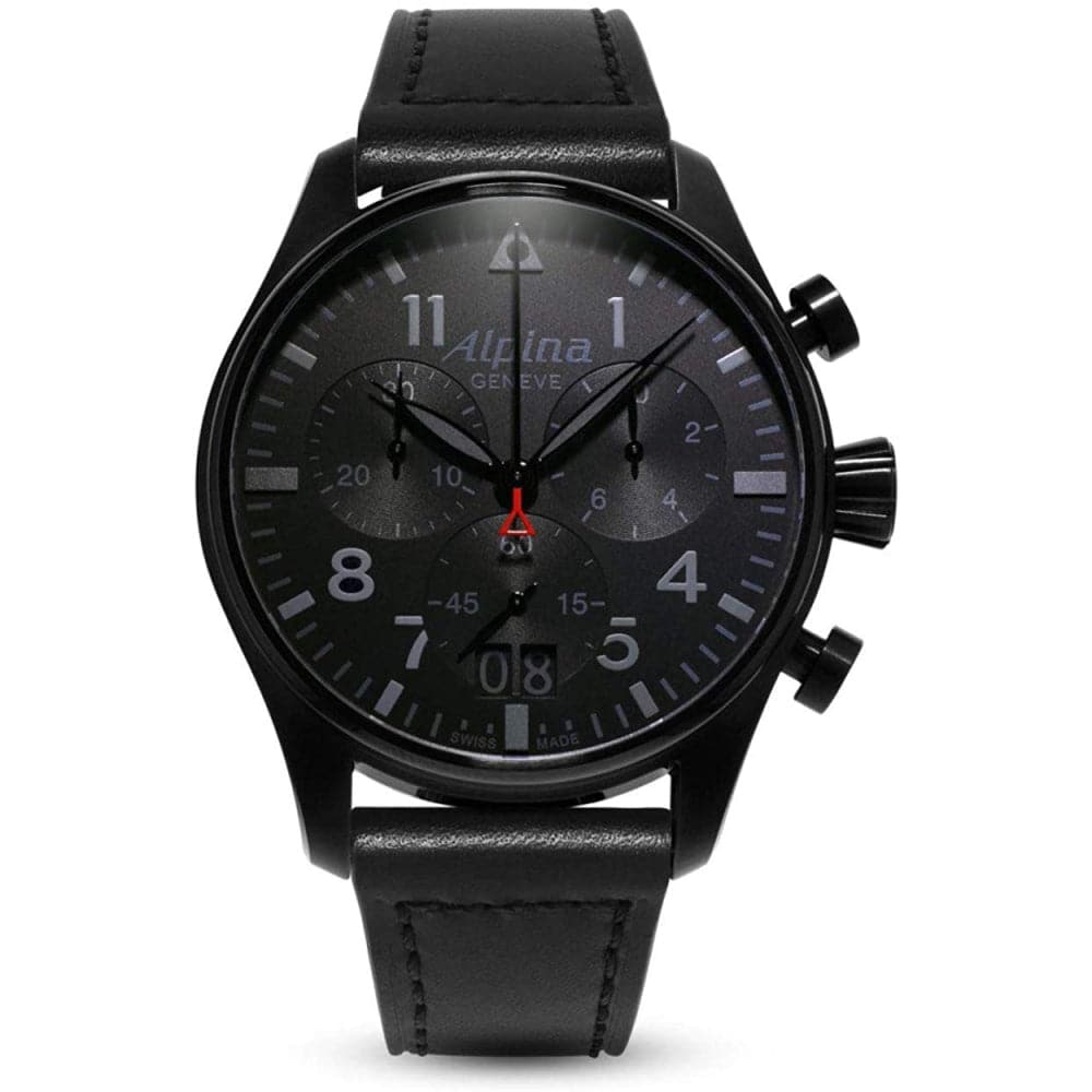 ALPINA STARTIMER PILOT Chronograph Big Date Shadow Line Men's Watch - AL 372BB4FBS6 - Luxury Aviation Timepiece for Business, Travel & Formal Occasions