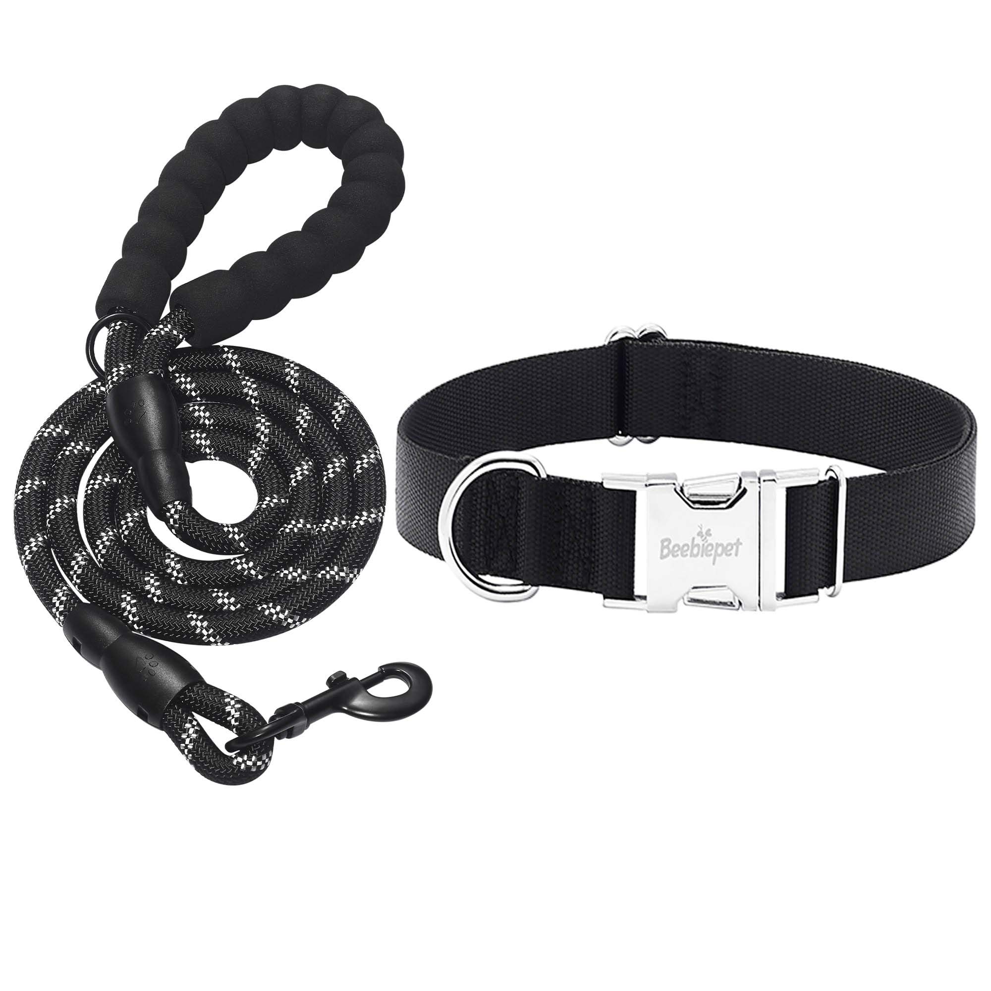 **Beebiepet Classic Adjustable Dog Collar with Strong Metal Buckle - Comfortable & Durable for Small, Medium & Large Dogs - Perfect for Walks, Training & Everyday Use**