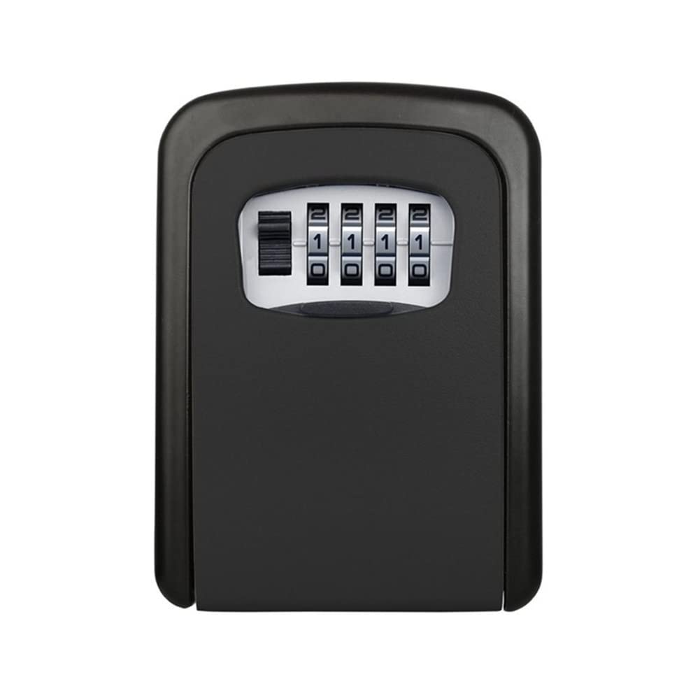Wall Mounted Key Lock Box - Large Outdoor Key Safe for Home & Garden (Black)