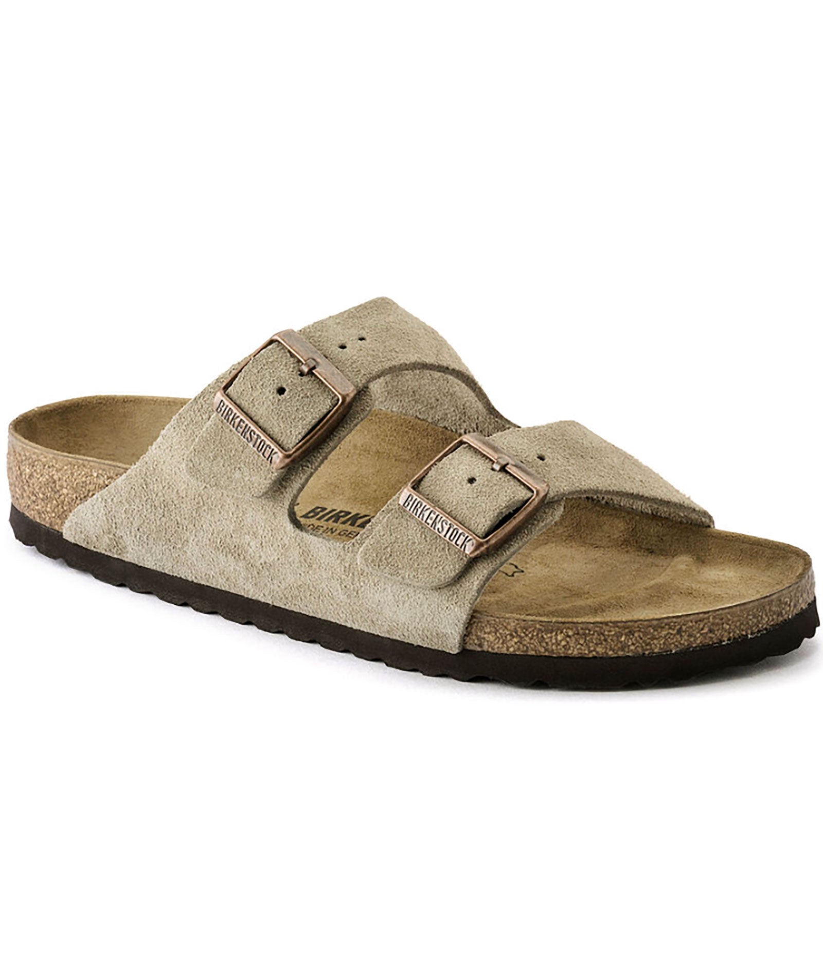 Birkenstock Arizona Suede Sandals in Taupe - Narrow Fit Unisex Comfort Footwear for Walking, Travel & Casual Wear