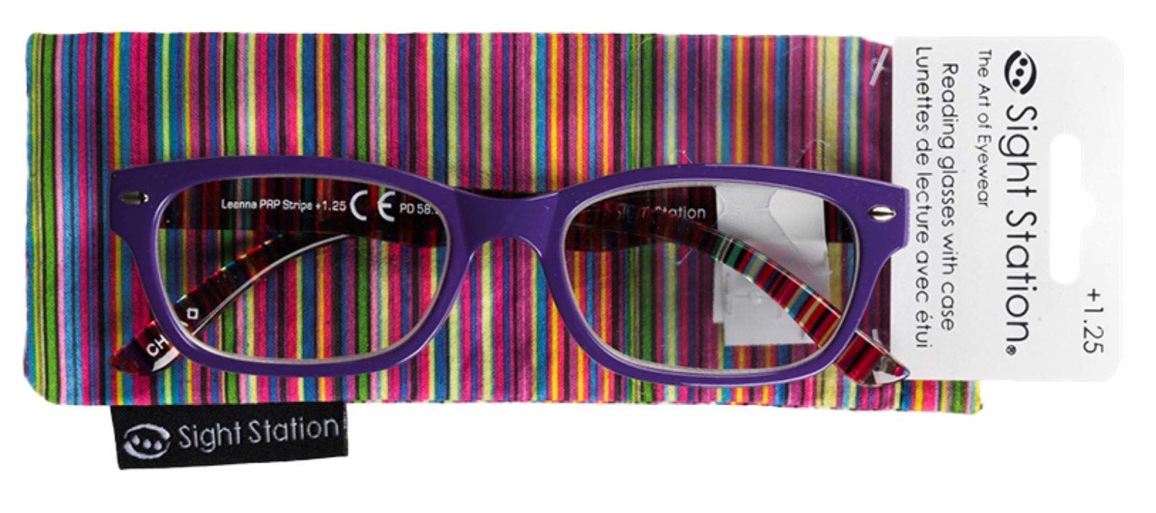 Foster Grant Sight Station Leanna Reading Glasses with Case - Stylish Readers for Women & Men - Perfect for Reading, Computer Use & Close Work