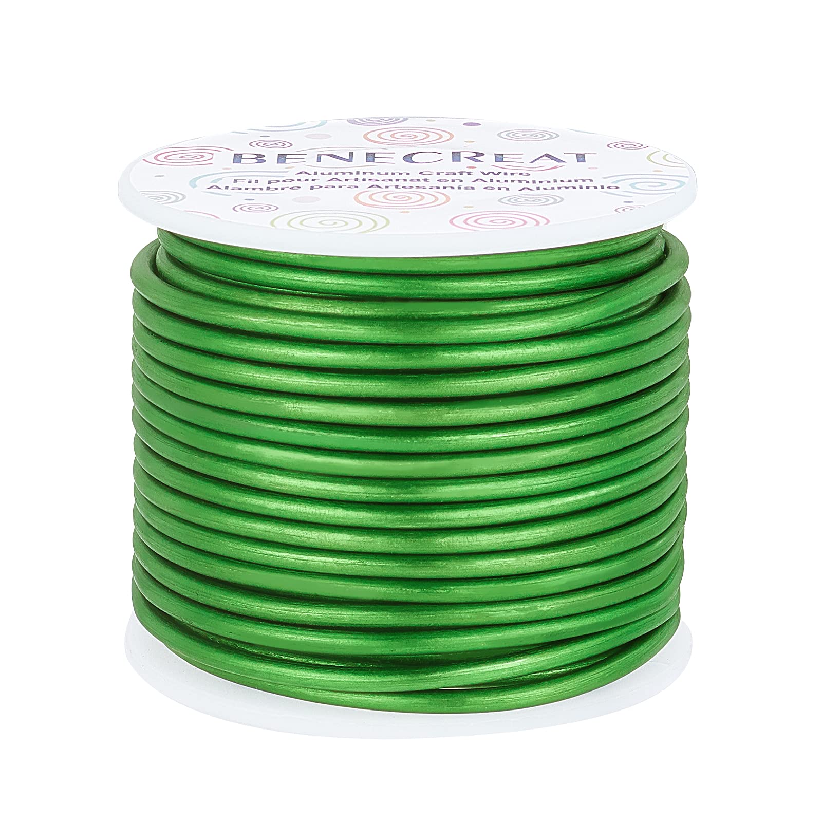 BENECREAT 9 Gauge Matte Green Aluminum Wire - 55ft Tarnish Resistant for Jewelry Making & Gardening