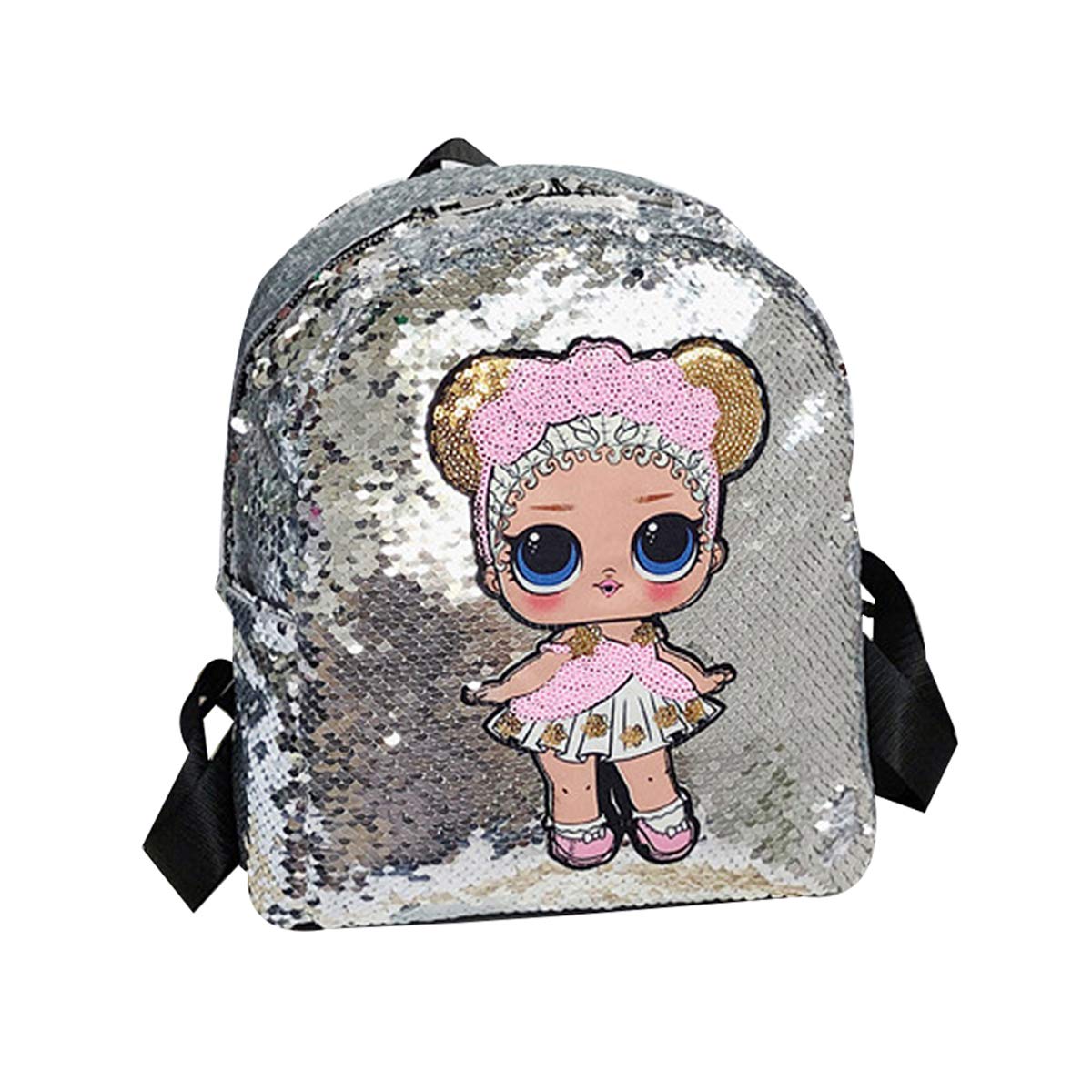 Sparkly Rainbow Flip Mini Backpack with Cat Ears for Women & Girls - Perfect for Parties & Travel