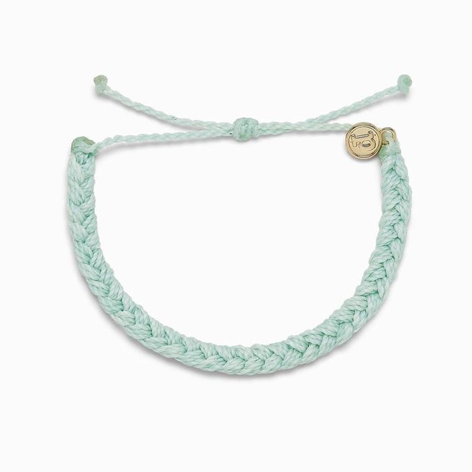 Handmade Mint Green Braided Bracelet for Women - Adjustable Friendship Jewelry Gift for Everyday Wear & Boho Style Outfits