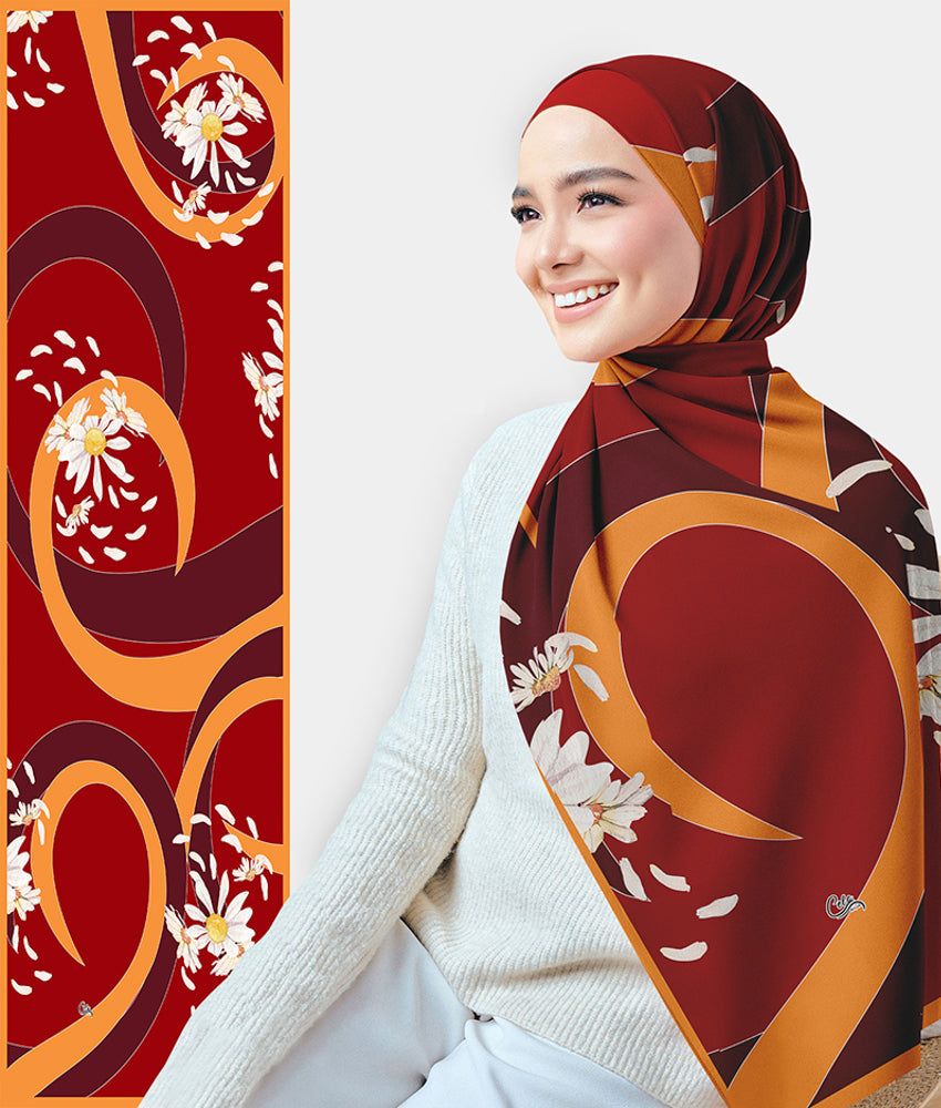 Elegant Noreen Printed Chiffon Scarf - Lightweight Rectangular Shawl for Women | Perfect for Spring Outfits, Beach Cover-Ups & Evening Dresses