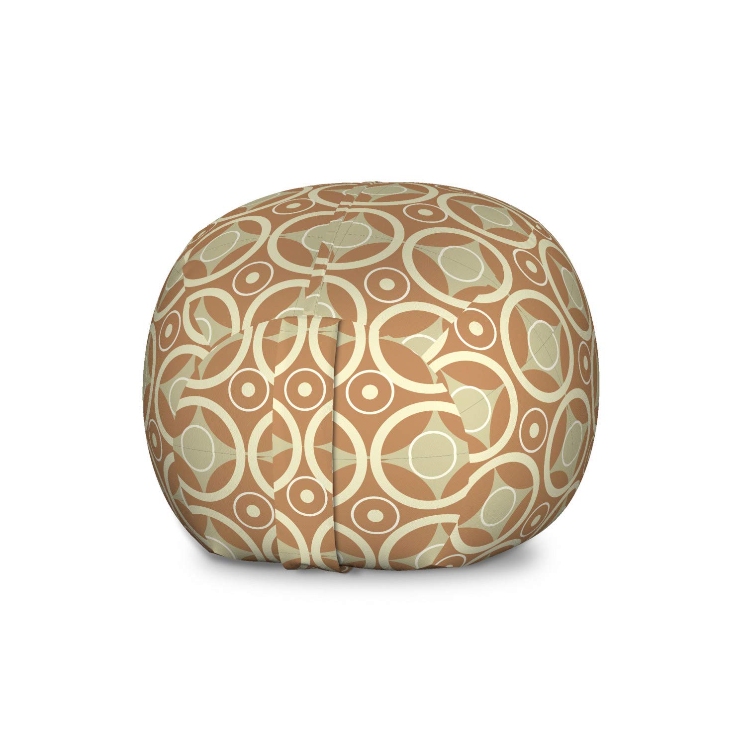 Ambesonne Geometric Storage Toy Bag Chair - Large Washable Stuffed Animal Organizer with Retro Contrast Circle Design | Kids Room Decor, Playroom Storage & Nursery Organization