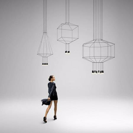 Modern Black Wire Chandelier - Elegant Ceiling Light Fixture for Dining Room, Bedroom, or Living Room Decor