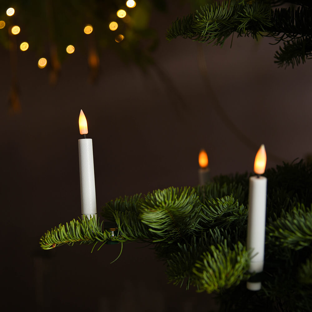 Mini Battery Operated LED Tree Candles - Set of 8 Flameless Tea Lights for Home Decor, Christmas, Weddings & Parties