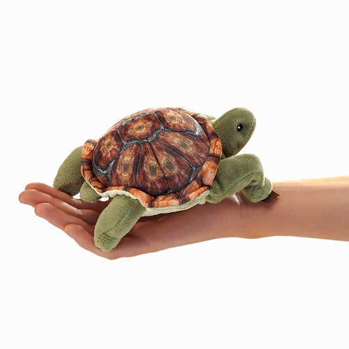 Folkmanis Mini Tortoise Finger Puppet - Realistic Hand Puppet for Kids, Storytelling, and Educational Play | Perfect for Classroom, Birthday Gifts & Interactive Learning