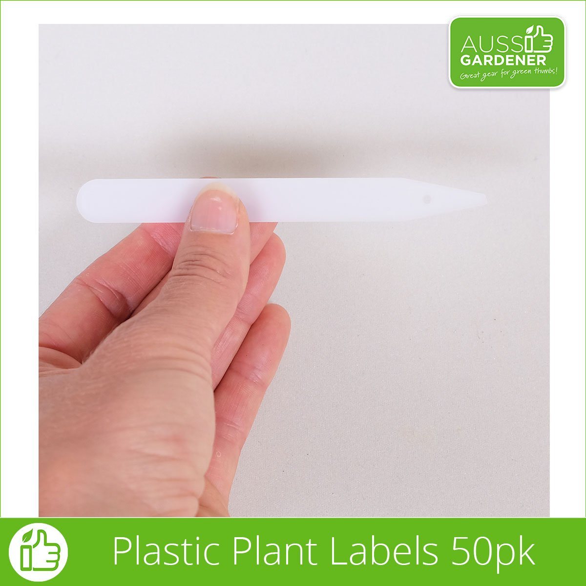 50pcs Aussie Gardener Plastic Plant Labels with Pencil - Durable Garden Markers for Seedlings, Herbs & Vegetables - Perfect for Home Gardening & Plant Organization
