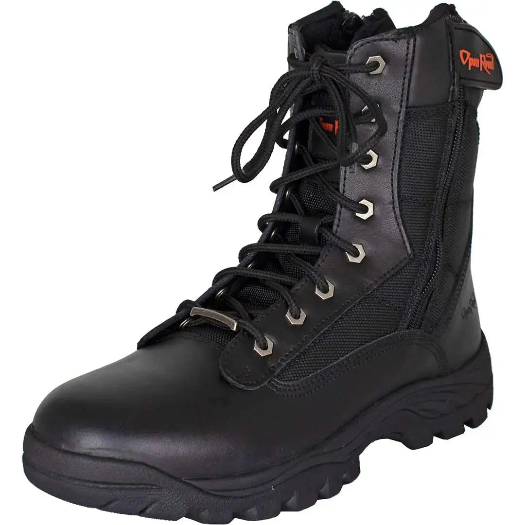 Open Road Men's SWAT Motorcycle Boots - Durable Riding Boots for Motorcycle Enthusiasts | Perfect for Long Rides & Adventure Touring